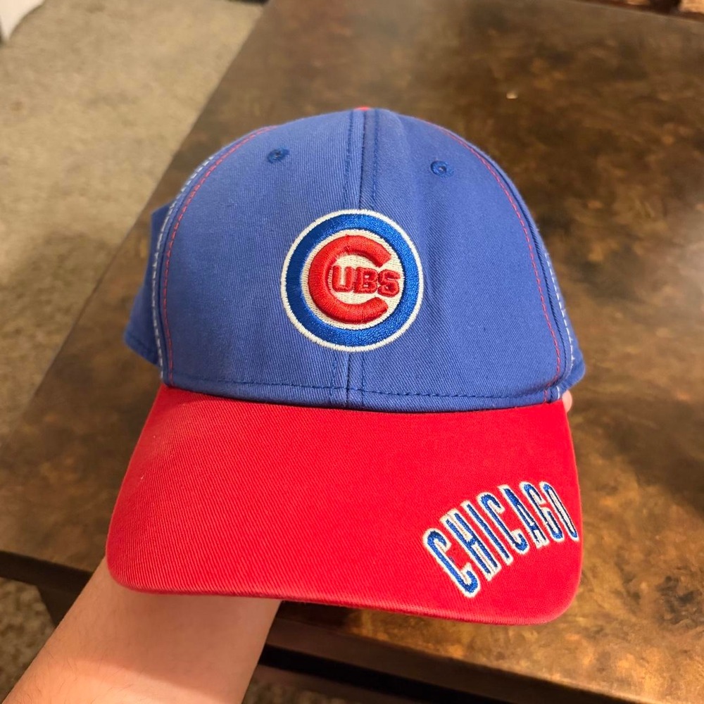 47 Brand Chicago Cubs Kids Baseball Hat Blue Red Adjustable MLB Strapback Cap